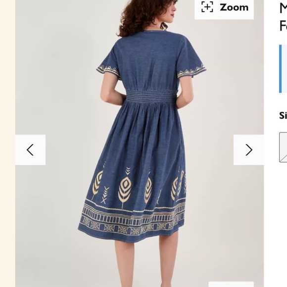 XXL Monsoon London Peacock feather dress blue NWT - Picture 4 of 16